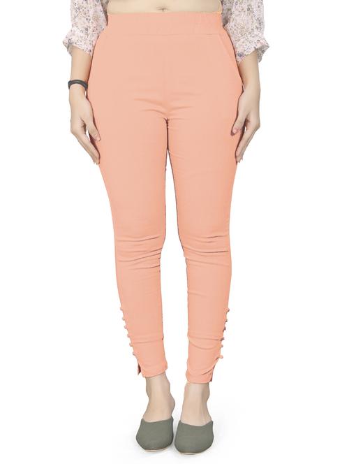 peach cotton cigarette pants trouser - 20069867 - Very Small Image - 1