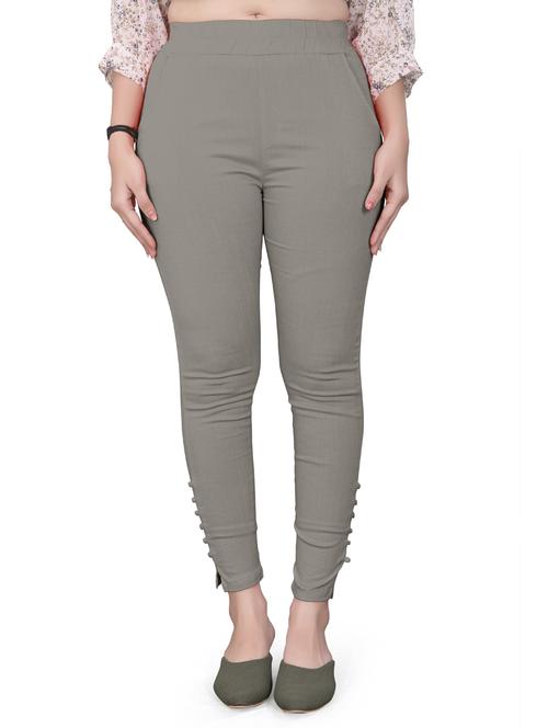 grey cotton trousers - 20069868 - Very Small Image - 1