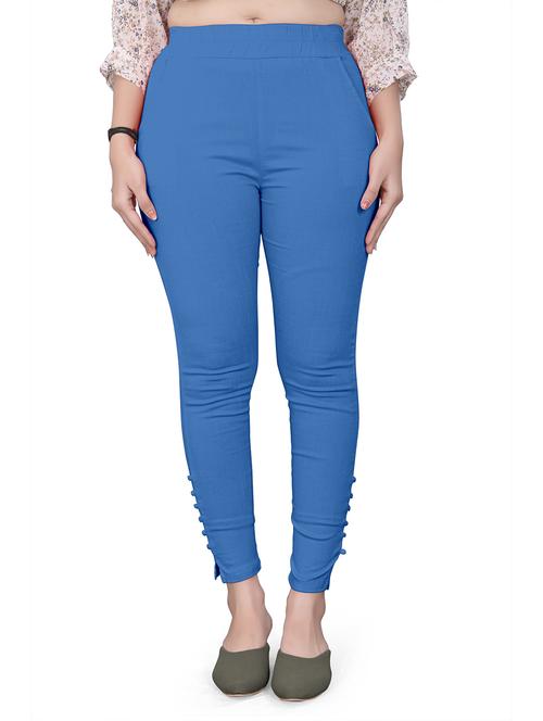 blue cotton cigarette pants - 20069872 - Very Small Image - 1