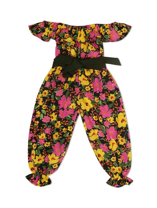black floral full length jumpsuit - 20069971 - Very Small Image - 1