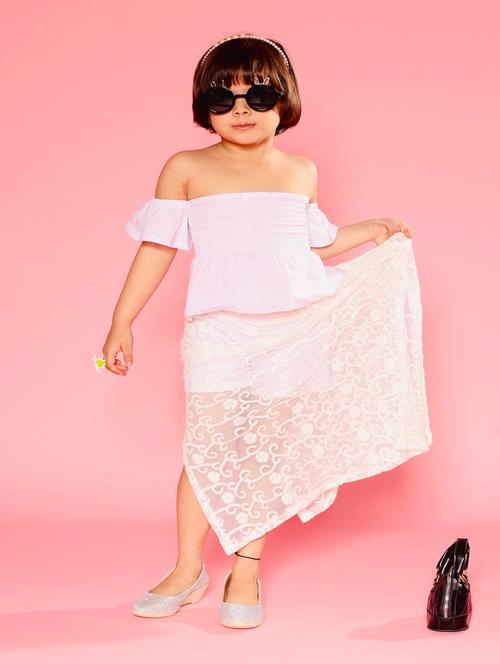 white solid skirt top twin sets  - 20069981 - Very Small Image - 1