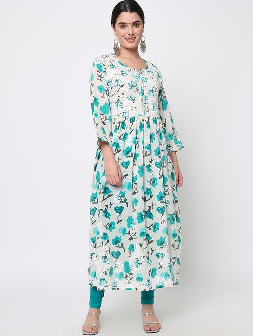 women's flared kurta - 20070351 - Very Small Image - 1