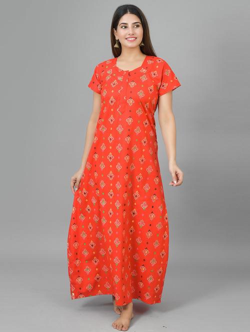 red printed round neck maternity wear - 20070553 - Very Small Image - 1