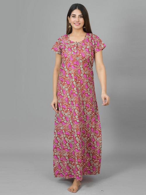 red printed round neck maternity wear - 20070565 - Very Small Image - 1