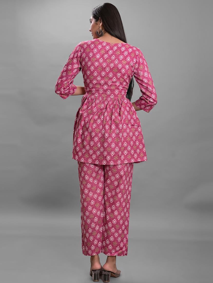 round neck printed top and trouser set - 20071230 - Zoom Image - 2