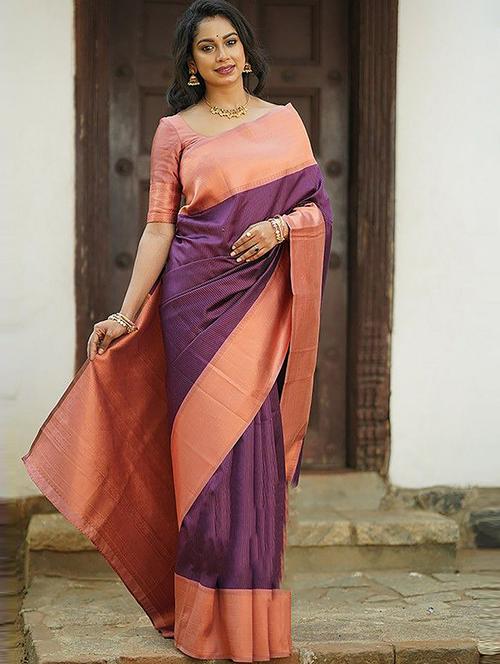 women's banarasi saree with blouse - 20073349 - Very Small Image - 1