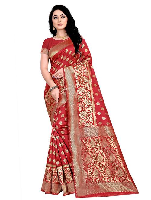 women's banarasi saree with blouse - 20075474 - Very Small Image - 1
