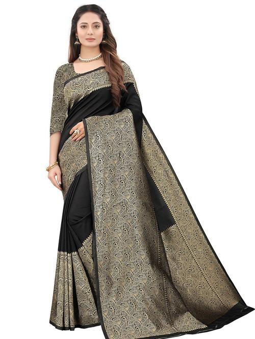 women's banarasi saree with blouse - 20075630 - Very Small Image - 1