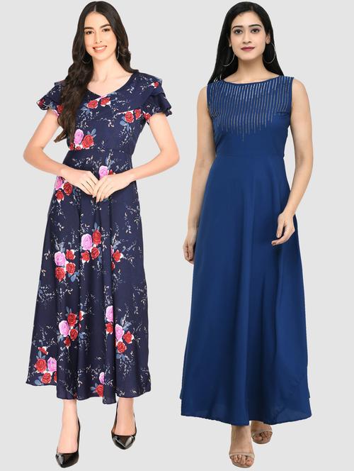 women's combo floral dress - 20079746 - Very Small Image - 1