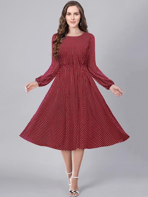 women's fit & flare graphic dress - 20083134 - Very Small Image - 1