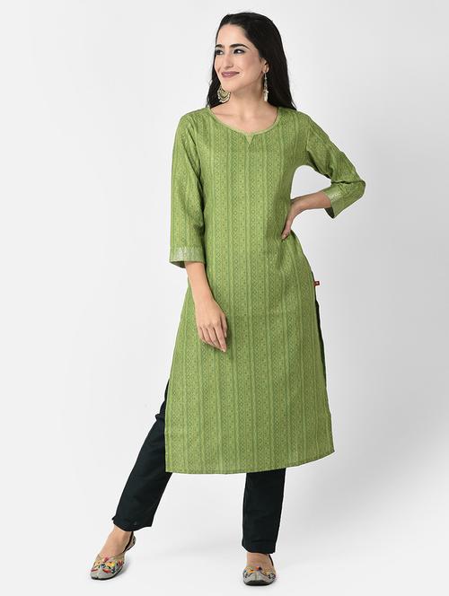 round neck printed straight kurta - 20083156 - Very Small Image - 1