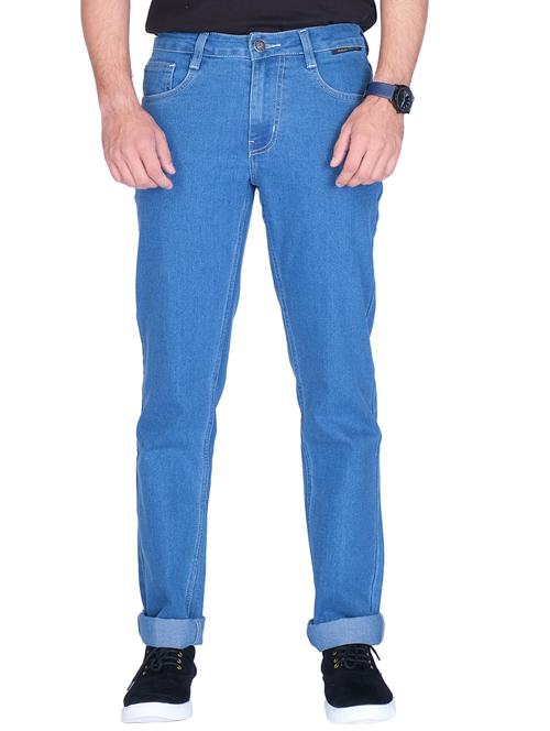 blue cotton blend washed jeans - 20085181 - Very Small Image - 1