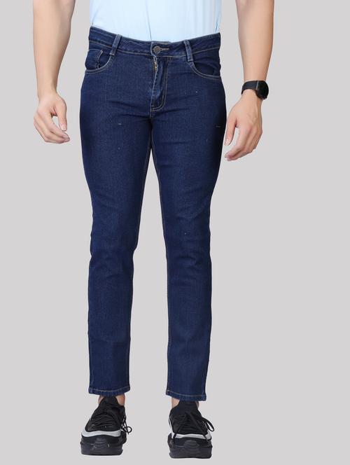 navy blue denim washed jeans - 20085237 - Very Small Image - 1