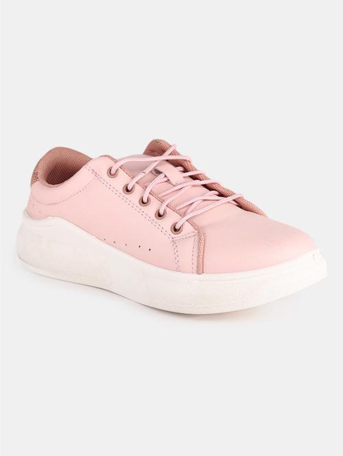 pink pu laceup sneakers - 20085512 - Very Small Image - 1