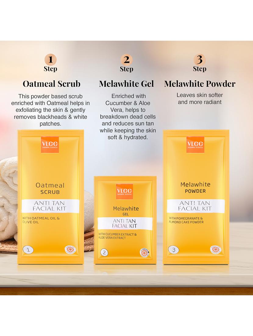 vlcc salon anti tan facial kit - 6 facials - 300g - remove sun tan 7 dark spots - 20085533 - Standard Image - 3