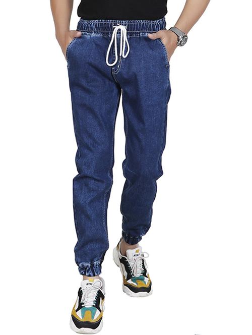 dark blue cotton blend joggers - 20085994 - Very Small Image - 1