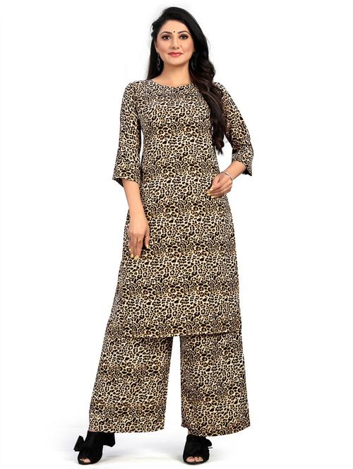 animal printed kurta palazzo set - 20087362 - Very Small Image - 1