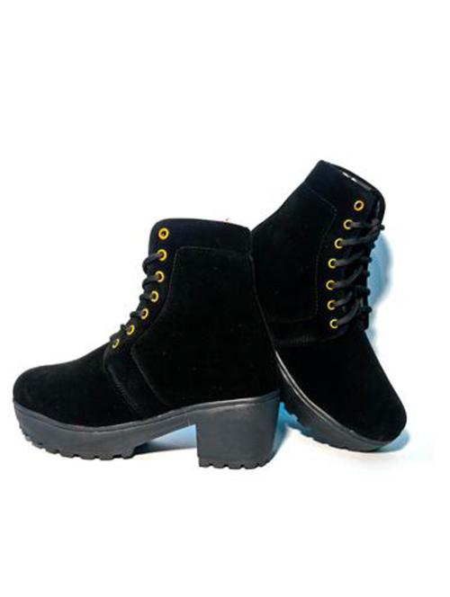 black solid lace-up boot - 20097843 - Very Small Image - 1