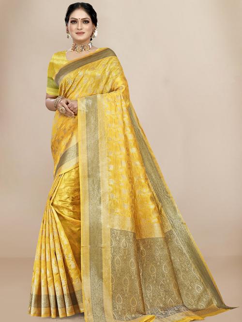 women's banarasi saree with blouse - 20098577 - Very Small Image - 1
