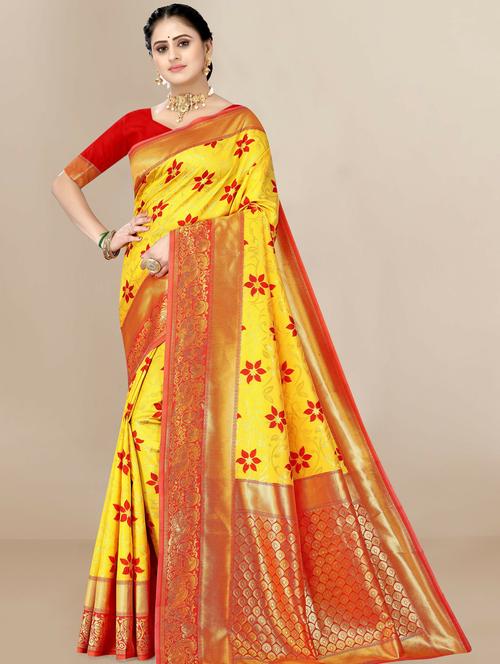 women's banarasi saree with blouse - 20098581 - Very Small Image - 1