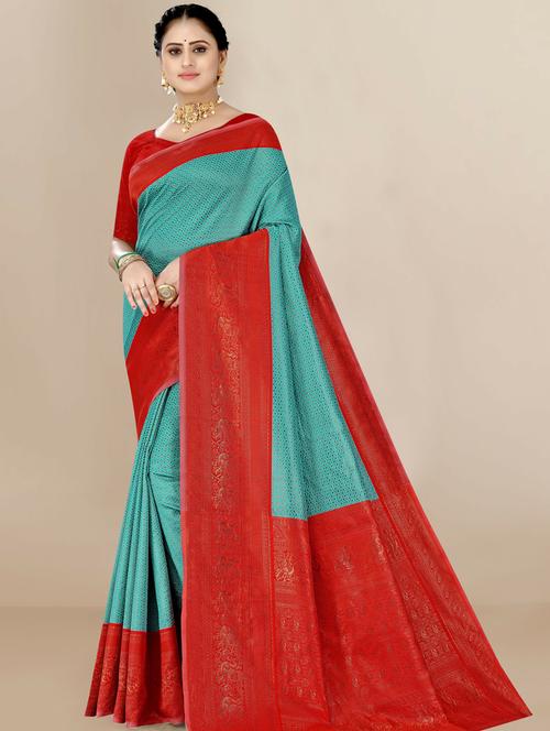 women's banarasi saree with blouse - 20098592 - Very Small Image - 1