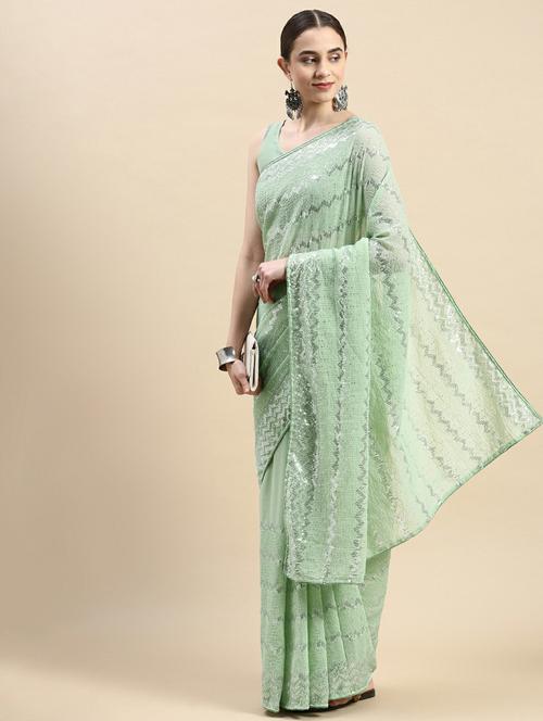 women's embellished saree with blouse - 20098636 - Very Small Image - 1