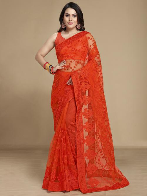 women's embroidered saree with blouse - 20098712 - Very Small Image - 1