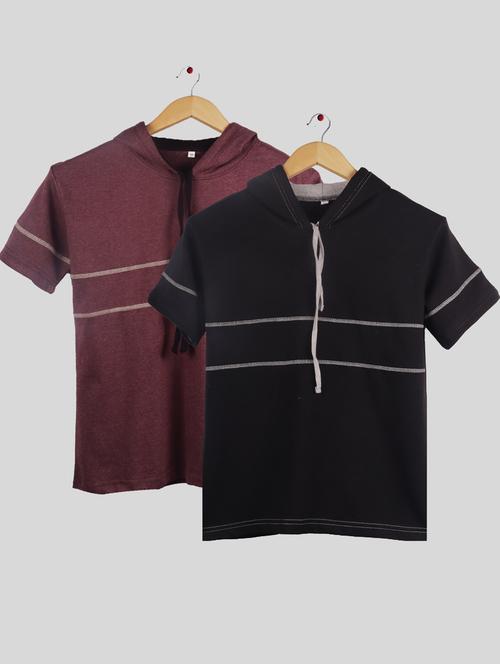 pack of 2 cotton hooded t-shirt - 20099581 - Very Small Image - 1