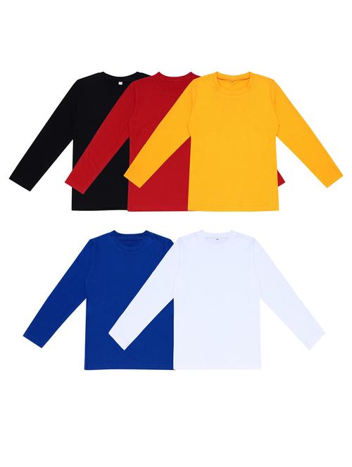 pack of 5 boys solid t-shirt - 20099642 - Very Small Image - 1