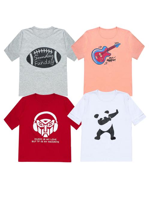 pack of 4 boys printed t-shirt - 20099924 - Very Small Image - 1