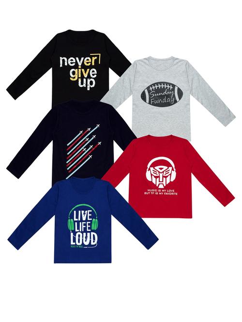 pack of 5 printed t-shirt - 20100234 - Very Small Image - 1