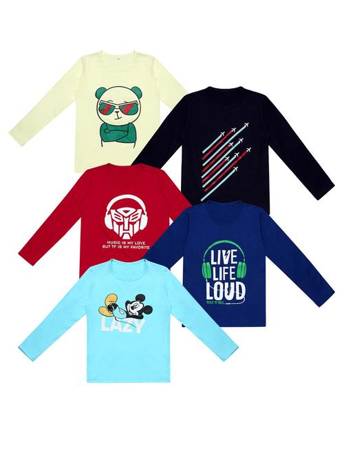 pack of 5 printed t-shirt - 20100284 - Very Small Image - 1