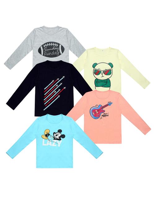 pack of 5 printed t-shirt - 20100372 - Very Small Image - 1
