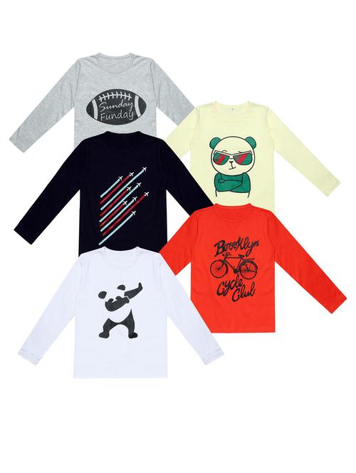 pack of 5 printed t-shirt - 20100375 - Very Small Image - 1