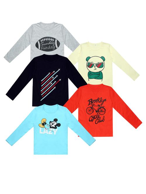 pack of 5 printed t-shirt - 20100377 - Very Small Image - 1