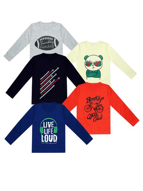 pack of 5 printed t-shirt - 20100378 - Very Small Image - 1