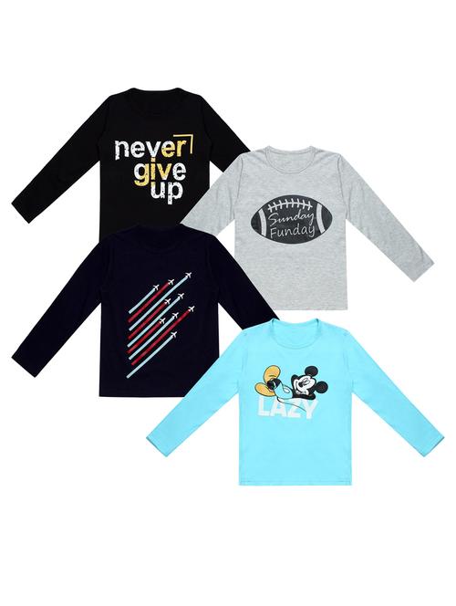 boys round neck printed t-shirts combo - 20100589 - Very Small Image - 1