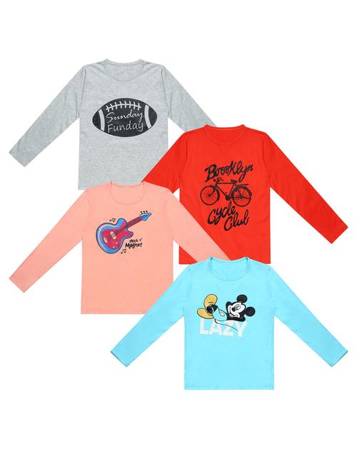 boys round neck printed t-shirts combo - 20100590 - Very Small Image - 1