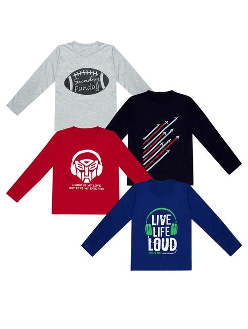 pack of 4 printed t-shirt - 20100598 - Very Small Image - 1
