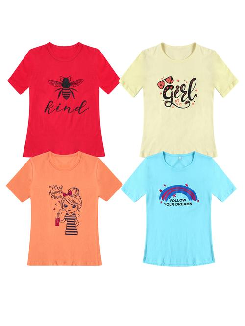 pack of 4 round neck printed tees - 20100616 - Very Small Image - 1