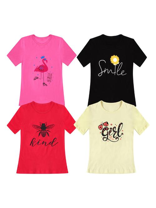 pack of 4 round neck printed tees - 20100710 - Very Small Image - 1