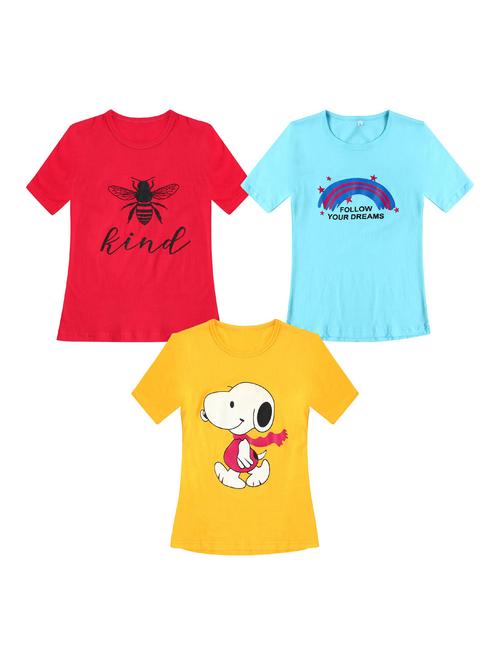 pack of 3 round neck printed tees - 20100730 - Very Small Image - 1