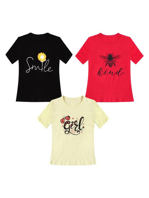 pack of 3 round neck printed tees - 20100759 - Very Small Image - 1