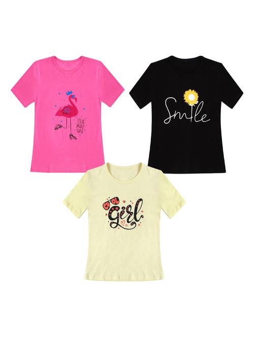 pack of 3 round neck printed tees - 20100765 - Very Small Image - 1