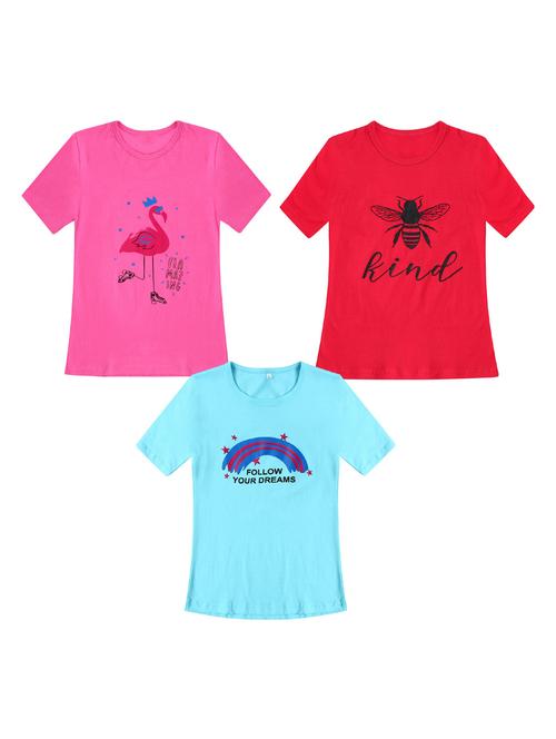 pack of 3 round neck printed tees - 20100772 - Very Small Image - 1