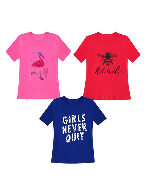 pack of 3 round neck printed tees - 20100773 - Very Small Image - 1