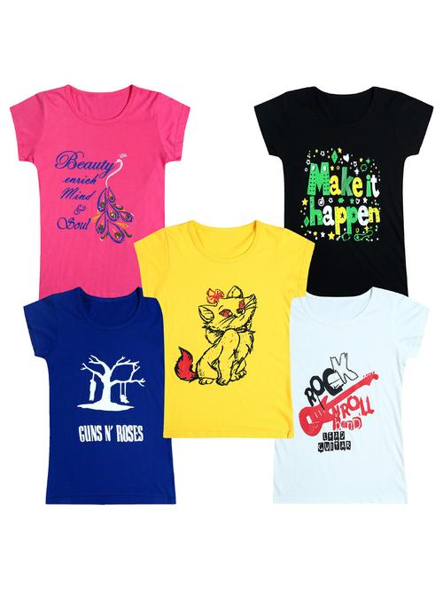 pack of 5 round neck printed tees - 20100807 - Very Small Image - 1