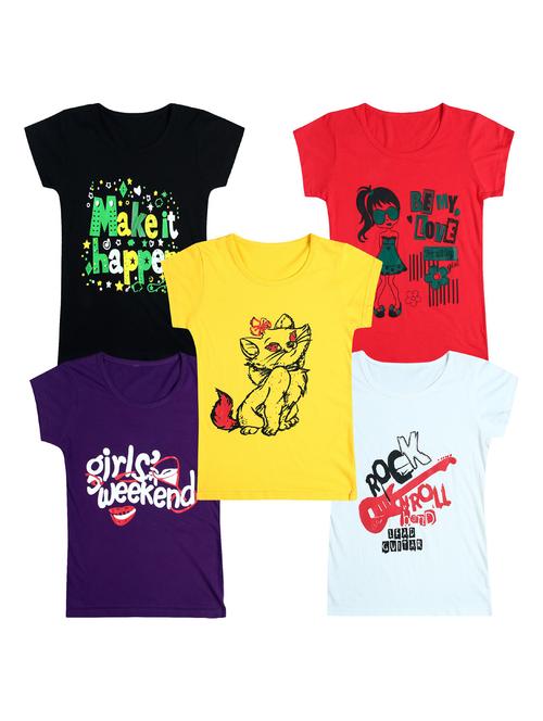 pack of 5 round neck printed tees  - 20101027 - Very Small Image - 1