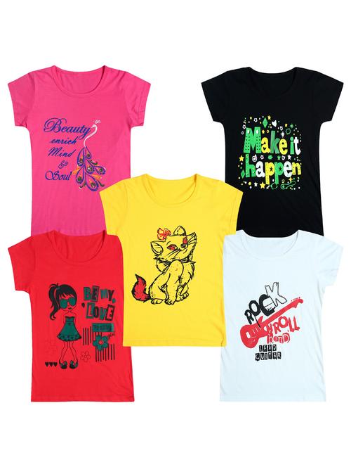 pack of 5 round neck printed tees  - 20101032 - Very Small Image - 1