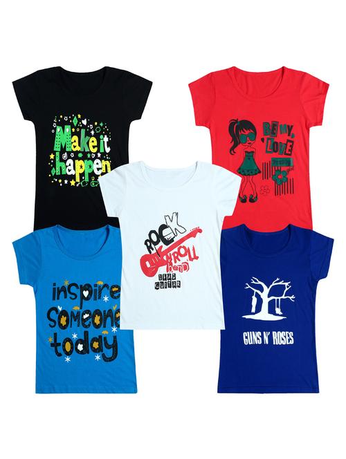 pack of 5 round neck printed tees - 20101052 - Very Small Image - 1